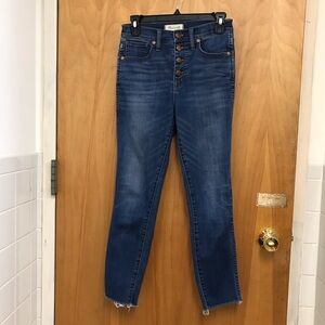 MADEWELL Button Fly Jeans high rise skinny Crop sz26